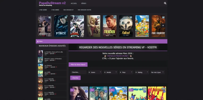 Papadustream nouvelle adresse